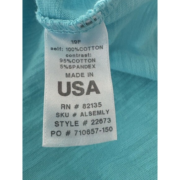 Fresh Produce Tunic Womens XS Turq Blue Oversize Asymmetrical Coastal Lagenlook - Picture 5 of 14